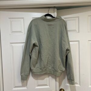 Fear of God Essentials Mock Neck Sweatshirt Green Concrete Unisex Size Medium